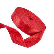 Gurtband Polyester Fischgrt 38mm rot