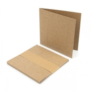 5 Faltkarten blanko Kraftpapier 11,5 x 11,5 cm
