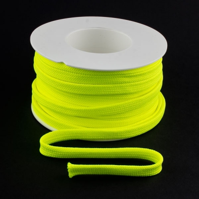 Flachkordel 10mm Polyester neon gelb